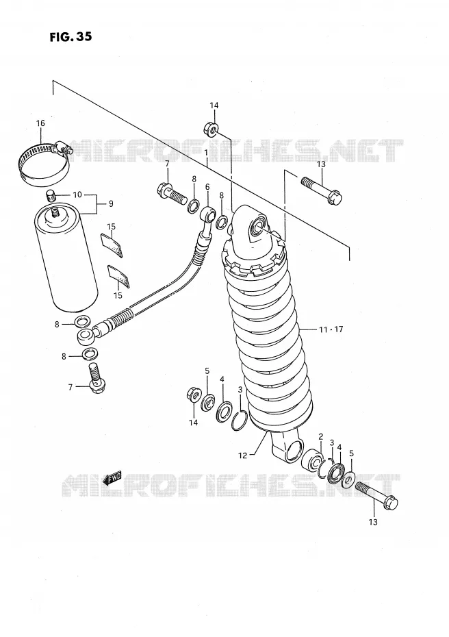 AMORTISSEUR ARRIERE (MODELE H/J) Suzuki MOTO 80 RM 1991  RM80XM(E2)