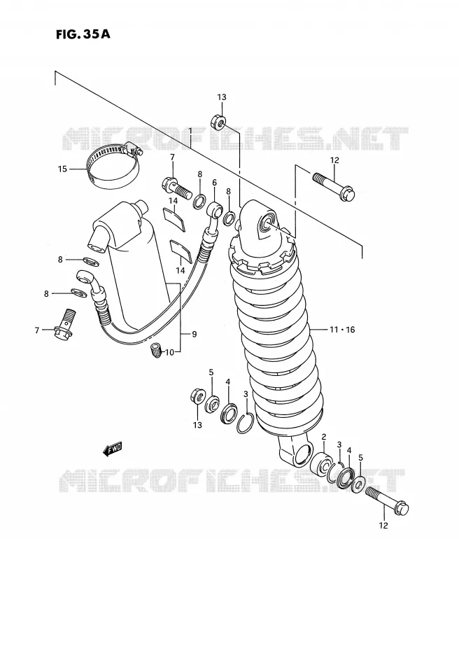 AMORTISSEUR ARRIERE (MODELE K) Suzuki MOTO 80 RM 1990  RM80L(E3)