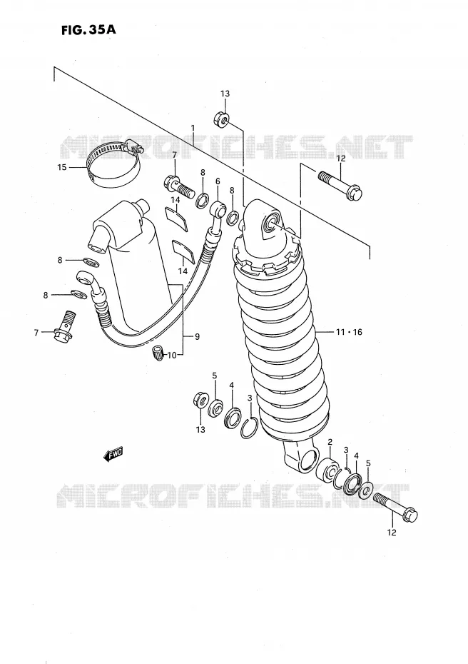 AMORTISSEUR ARRIERE (MODELE K) Suzuki MOTO 80 RM 1992  RM80XN(E2)