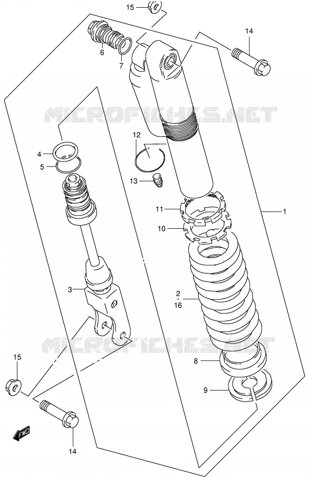 AMORTISSEUR ARRIERE (MODELE K2/K3) Suzuki MOTO 85 RM 2005  RM85LK5(P3/P28)