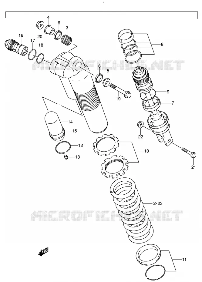 AMORTISSEUR ARRIERE (MODELE K4) Suzuki MOTO 250 RM 2004  RM250K4(E3/E28)
