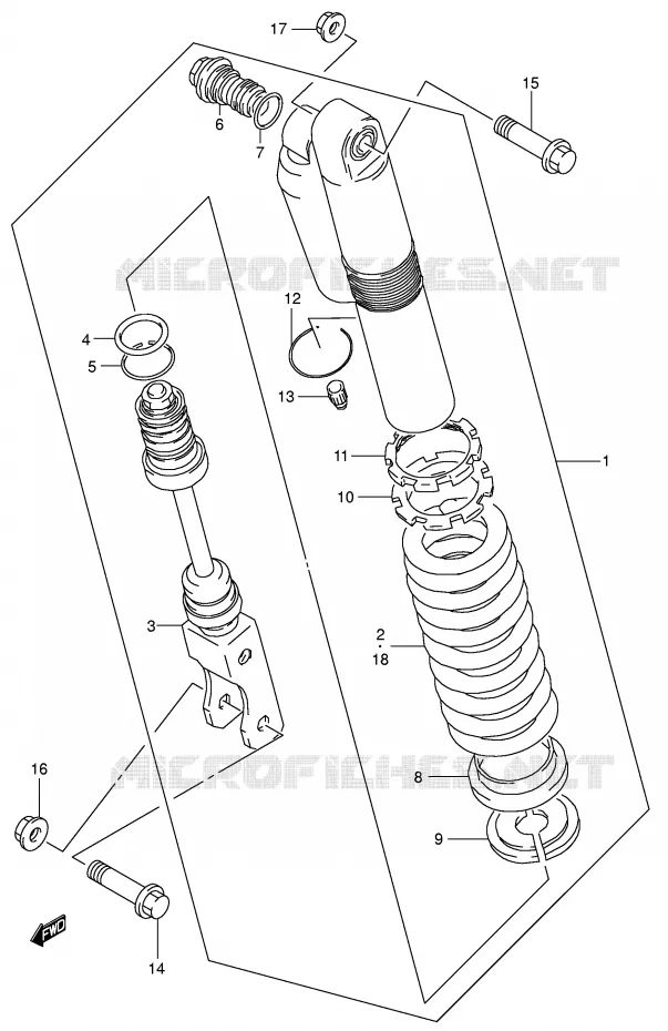 AMORTISSEUR ARRIERE (MODELE K5/K6) Suzuki MOTO 85 RM 2005  RM85LK5(P3/P28)