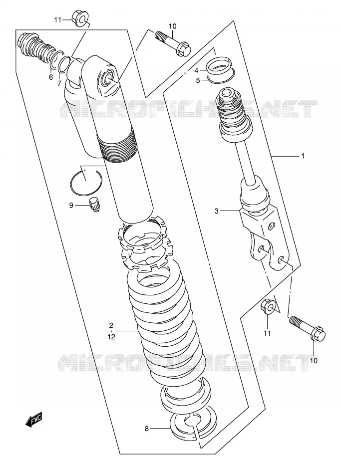 AMORTISSEUR ARRIERE Suzuki MOTO 80 RM 2000  RM80XY(P2)