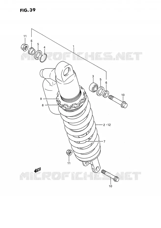 AMORTISSEUR (MODELE K/L) Suzuki MOTO 250 RMX 1993  RMX250P(E3)