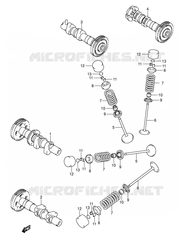 ARBRE A CAMES - SOUPAPES Suzuki MOTO 1000 SV 2004  SV1000SK4(E2)