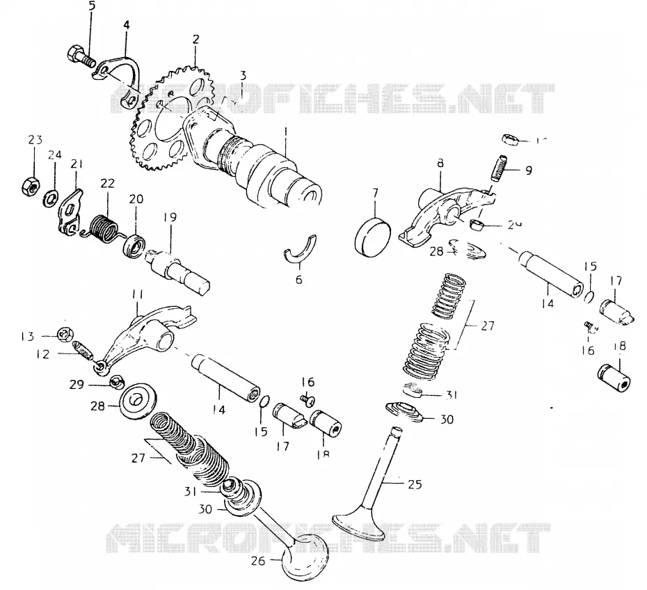 ARBRE A CAMES - SOUPAPES Suzuki MOTO 400 SP 1980  SP400T