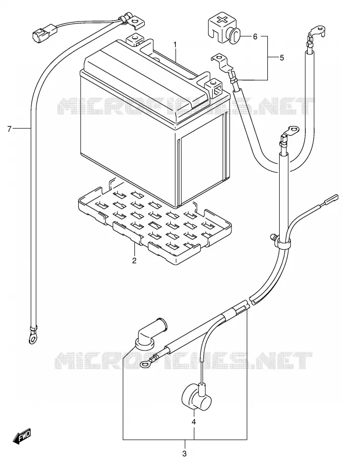 BATTERIE (SV1000/U1/U2) Suzuki MOTO 1000 SV 2003  SV1000K3(E2)