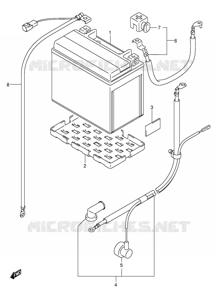BATTERIE (SV1000S/S1/S2) Suzuki MOTO 1000 SV 2003  SV1000SK3(E2)