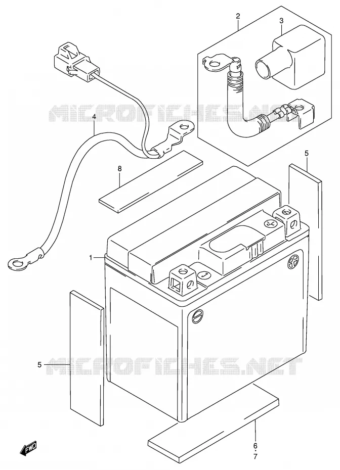 BATTERIE Suzuki MOTO 250 DR-Z 2005  DR-Z250K5(E24)