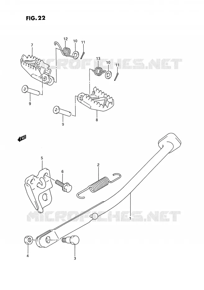 BEQUILLE Suzuki MOTO 250 RMX 1994  RMX250RR(E1)