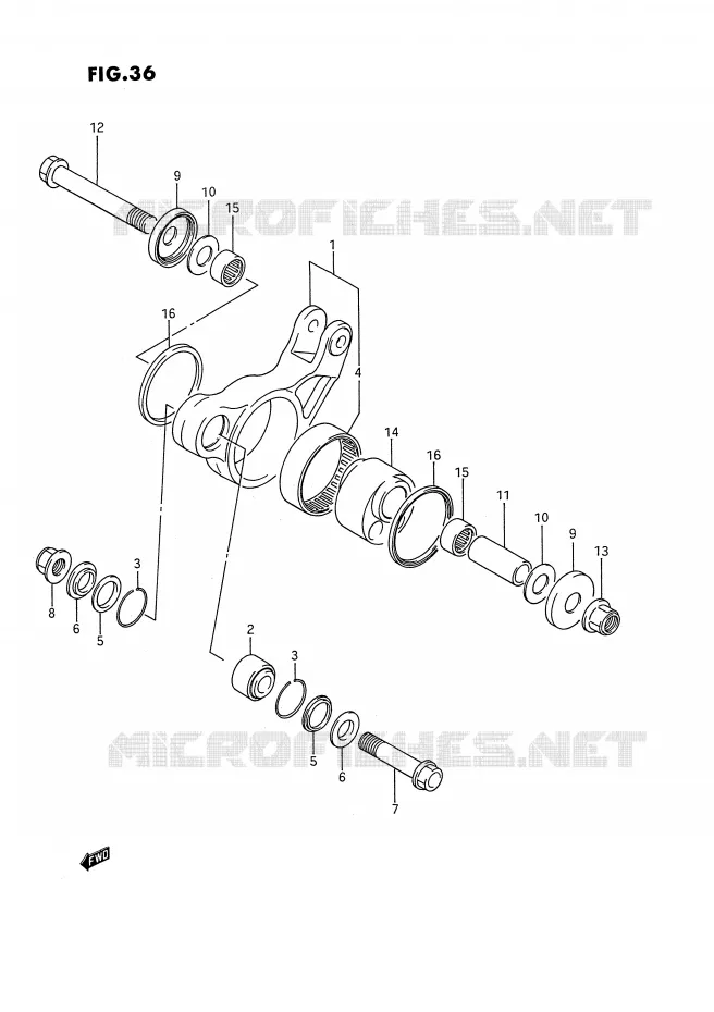 BIELLETTE D'AMORTISSEUR (MODELE G) Suzuki MOTO 80 RM 1993  RM80P(E3)