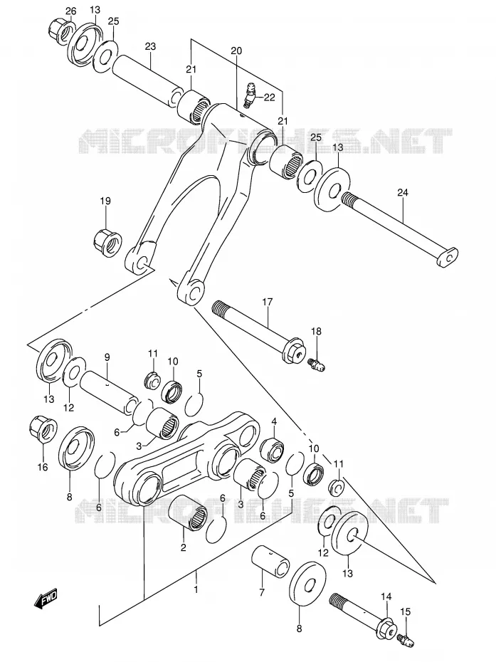 BIELLETTE D'AMORTISSEUR (MODELE K/L) Suzuki MOTO 250 RMX 1996  RMX250T(E1)