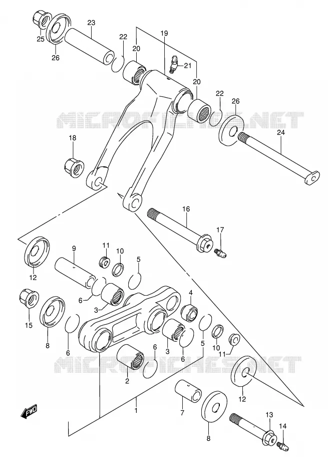 BIELLETTE D'AMORTISSEUR (MODELE M/N/S/T) Suzuki MOTO 250 RMX 1990  RMX250L(E1)