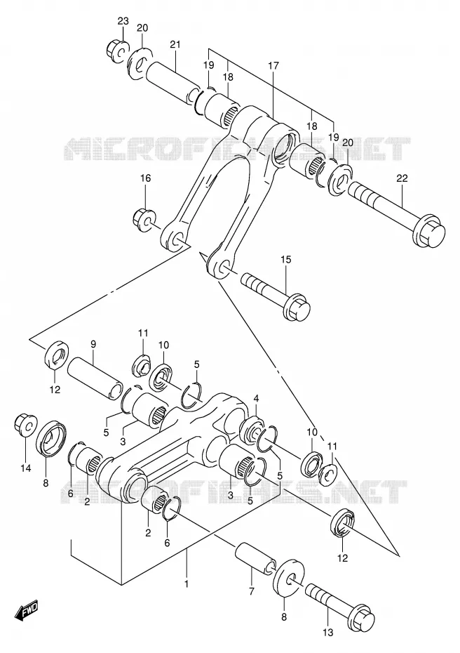 BIELLETTE D'AMORTISSEUR Suzuki MOTO 80 RM 1997  RM80V(E24)