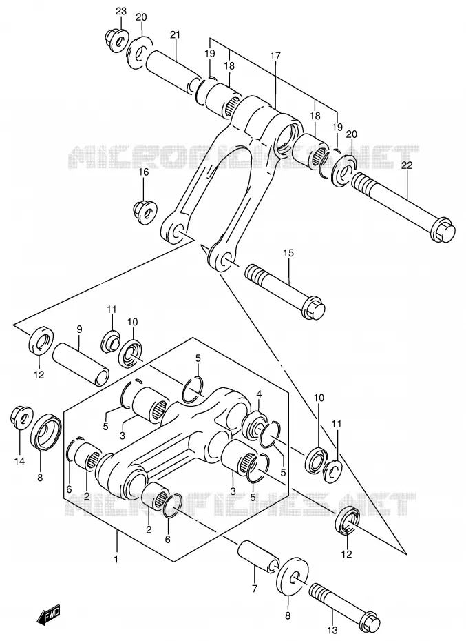 BIELLETTE DE SUSPENSION ARRIERE (MODELE K2/K3) Suzuki MOTO 85 RM 2002  RM85K2(P3/P28)