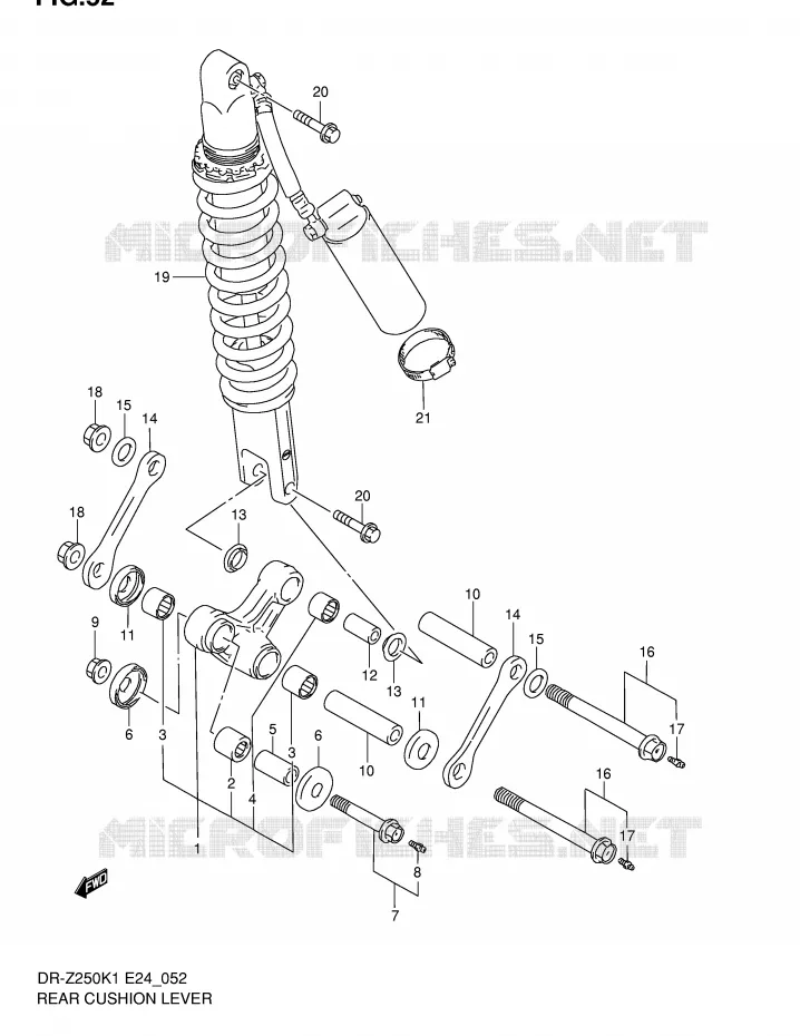 BIELLETTE DE SUSPENSION ARRIERE Suzuki MOTO 250 DR-Z 2003  DR-Z250K3(E24)