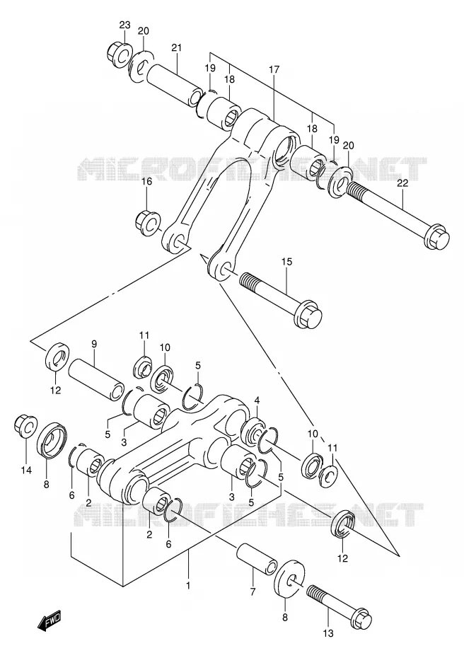 BIELLETTE DE SUSPENSION ARRIERE Suzuki MOTO 80 RM 2000  RM80XY(P2)