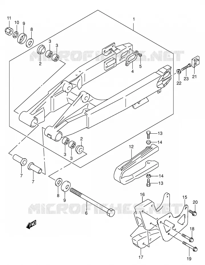 BRAS OSCILLANT ARRIERE (MODELE K4) Suzuki MOTO 85 RM 2006  RM85K6(P3/P28)