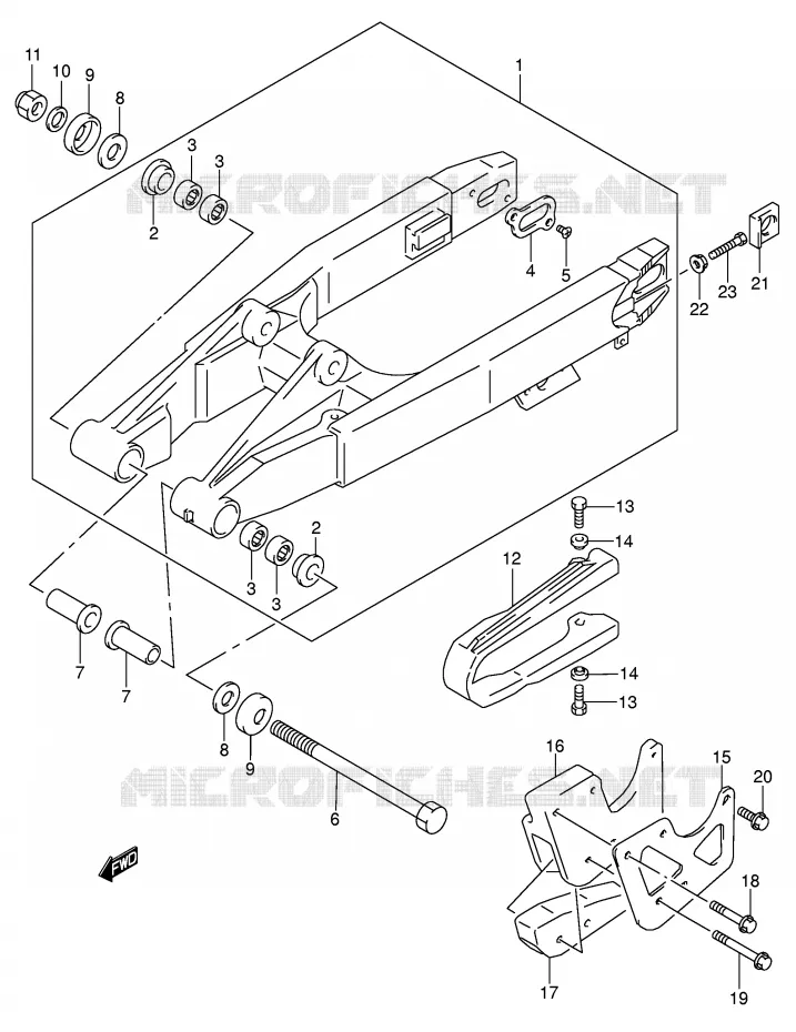 BRAS OSCILLANT ARRIERE (MODELE K5/K6) Suzuki MOTO 85 RM 2004  RM85LK4(P3/P28)