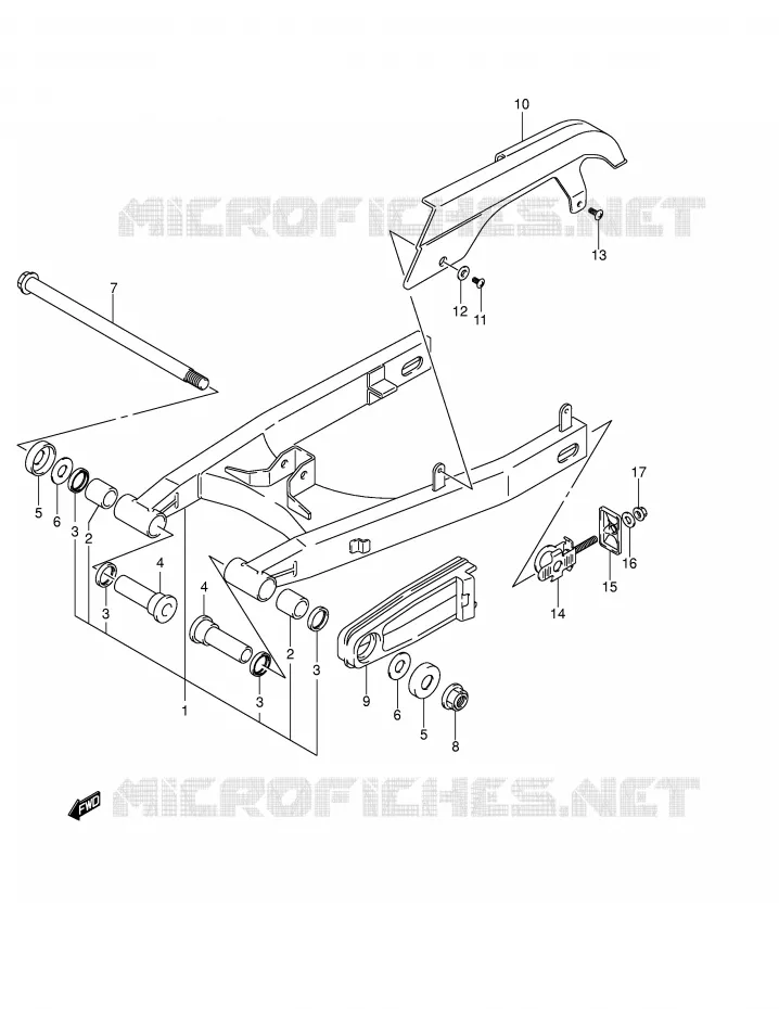 BRAS OSCILLANT ARRIERE Suzuki MOTO 125 VAN-VAN 2003  RV125K3(E19)