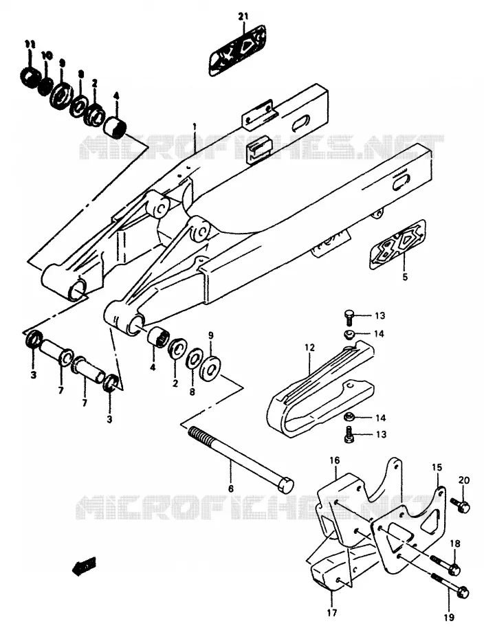 BRAS OSCILLANT ARRIERE Suzuki MOTO 80 RM 1996  RM80T(T/V)
