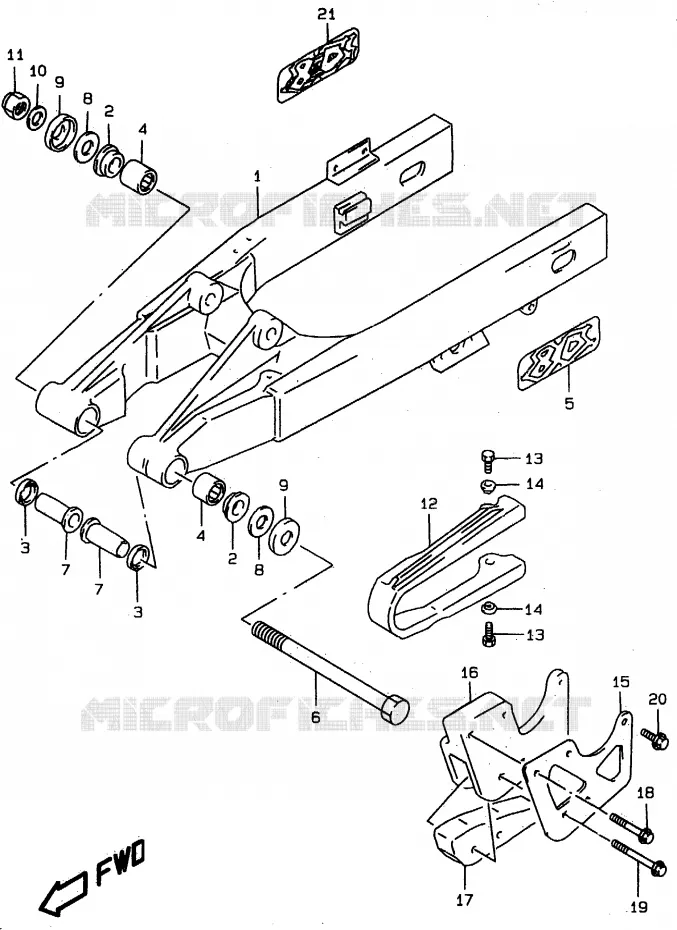 BRAS OSCILLANT ARRIERE Suzuki MOTO 80 RM 1997  RM80XV(T/V/W)