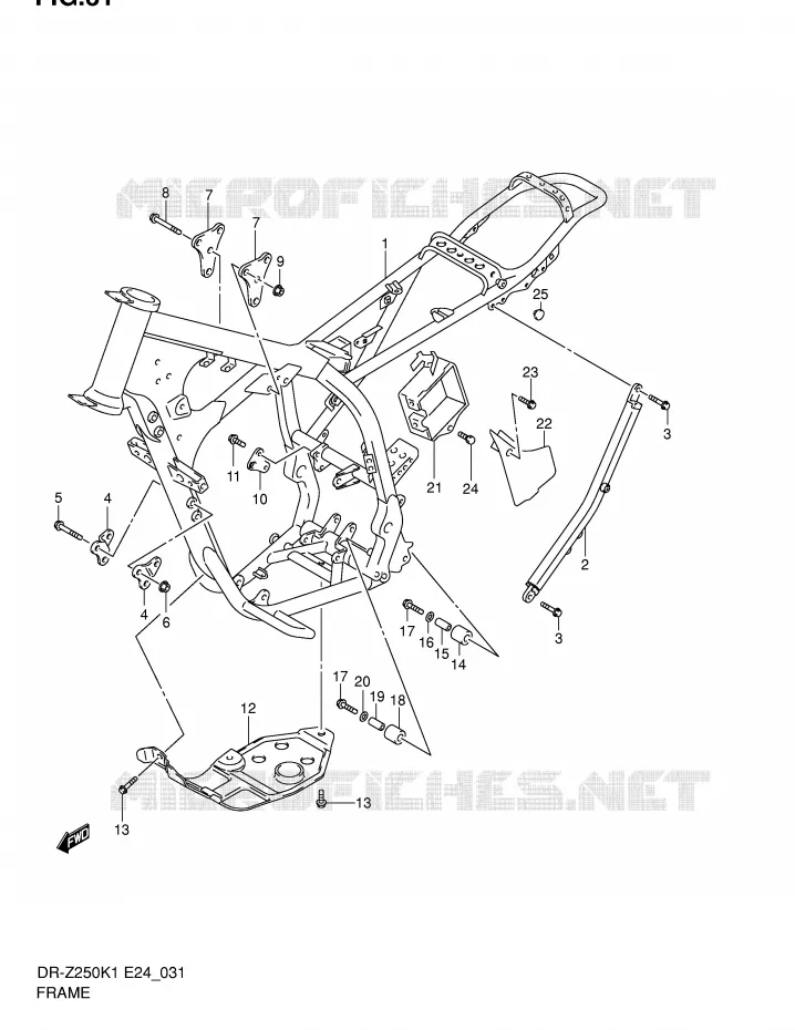 CADRE Suzuki MOTO 250 DR-Z 2002  DR-Z250K2(E24)