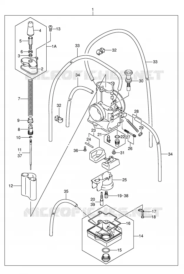 CARBURATEUR (MODELE K2) Suzuki MOTO 125 RM 2003  RM125K3(E3/E28)