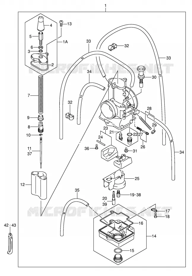 CARBURATEUR (MODELE K3) Suzuki MOTO 125 RM 2003  RM125K3