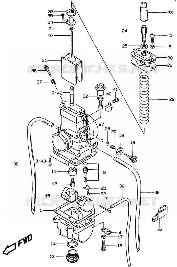 CARBURATEUR Suzuki MOTO 80 RM 1997  RM80XV(T/V/W)