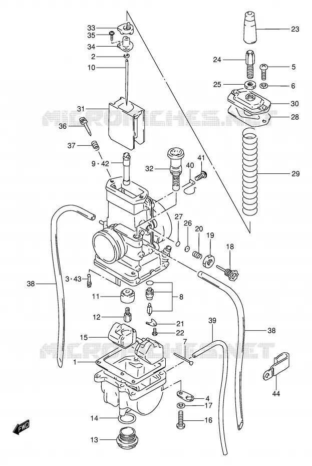 CARBURATEUR Suzuki MOTO 80 RM 2000  RM80XY(P2)