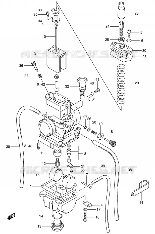 CARBURATEUR Suzuki MOTO 80 RM 2000  RM80Y(P3/P28)