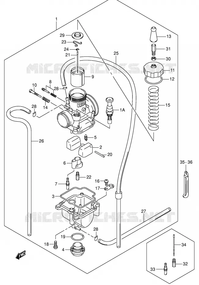 CARBURATEUR Suzuki MOTO 85 RM 2003  RM85K3(P3/P28)