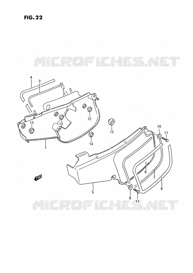 CARENAGES ARRIERE  (MODELE G/H/J/K/L) Suzuki MOTO 80 RM 1993  RM80XP(E2)