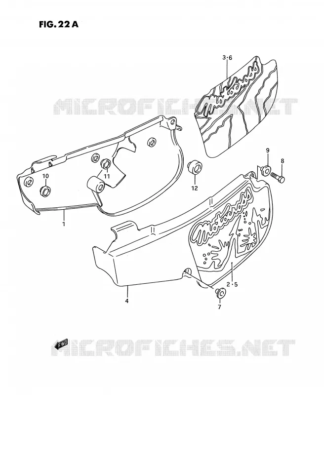 CARENAGES ARRIERE  (MODELE M/N) Suzuki MOTO 80 RM 1987  RM80H(E3)