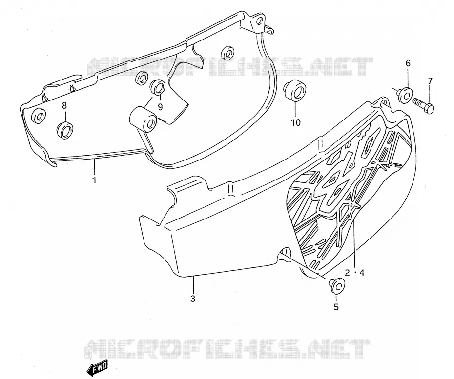 CARENAGES ARRIERE  (MODELE P/R/S) Suzuki MOTO 80 RM 1993  RM80P(E28)