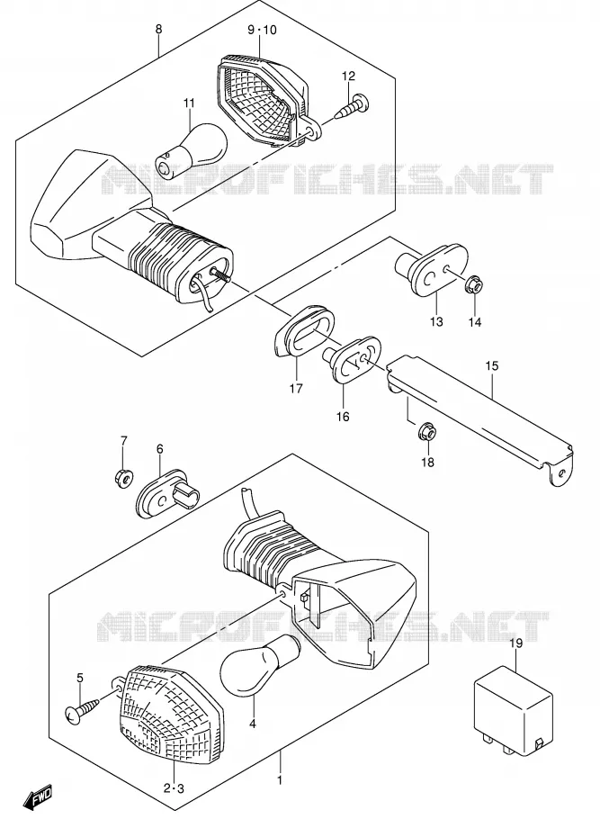 CLIGNOTANTS (SV1000S/S1/S2) Suzuki MOTO 1000 SV 2004  SV1000S2K4(E2)