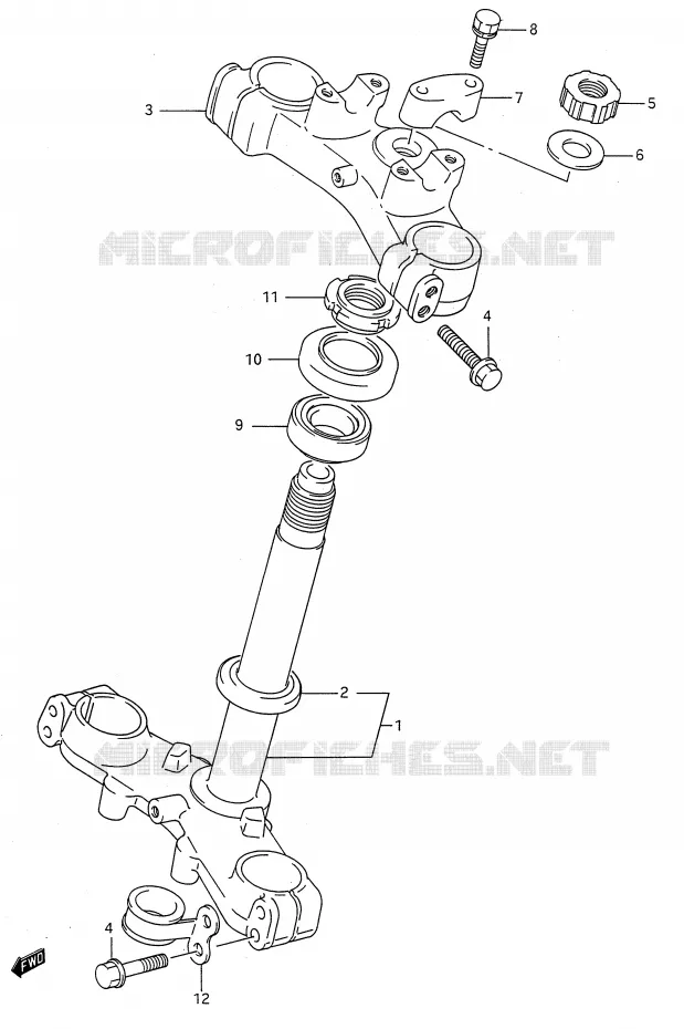 COLONNE DE DIRECTION (MODELE L/M/N/P/R/S) Suzuki MOTO 80 RM 1986  RM80G(E28)