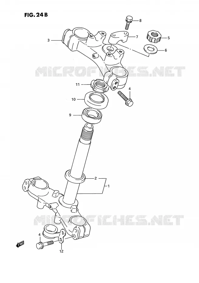 COLONNE DE DIRECTION (MODELE L/M/N/P/R/S) Suzuki MOTO 80 RM 1986  RM80G(E3)