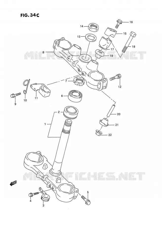 COLONNE DE DIRECTION (MODELE T) Suzuki MOTO 250 RMX 1994  RMX250R(E3)