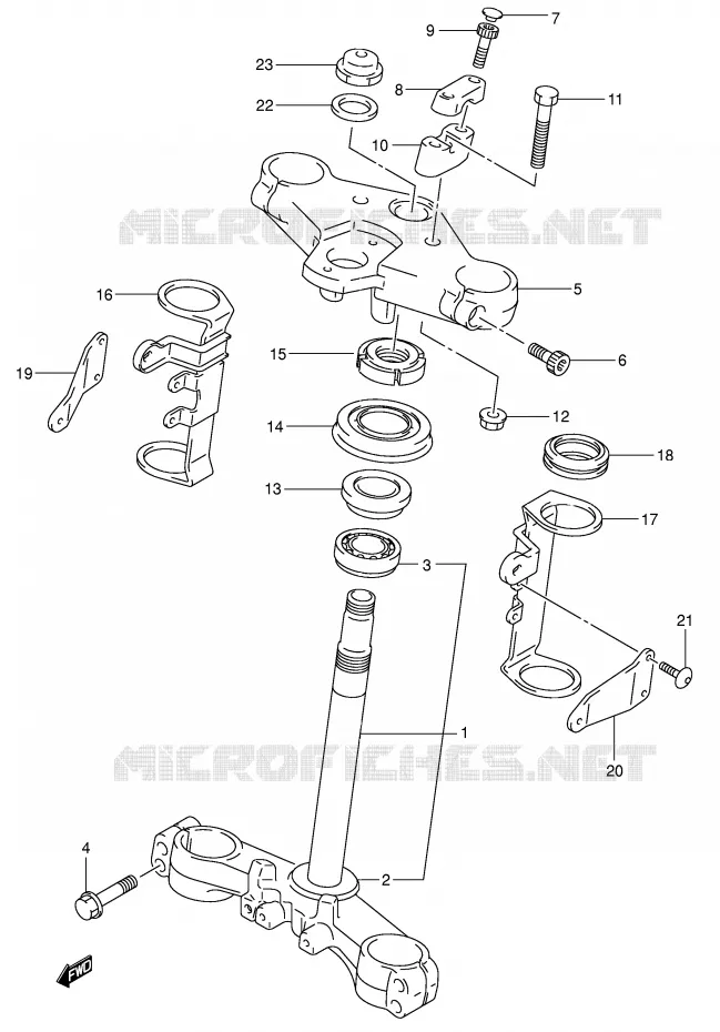 COLONNE DE DIRECTION (SV650K1/K2) Suzuki MOTO 650 SV 1999  SV650X(E2)