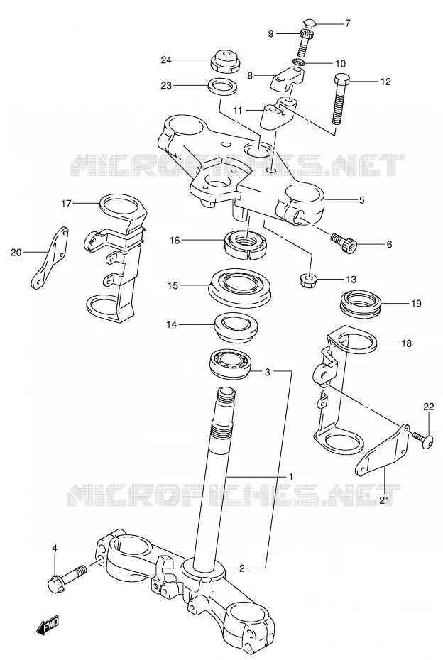 COLONNE DE DIRECTION (SV650X/UX/Y/UY) Suzuki MOTO 650 SV-S 2002  SV650SK2(E2)