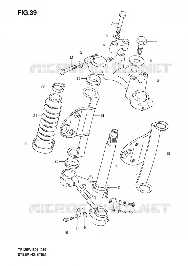 COLONNE DE DIRECTION (VOIR NOTE) Suzuki MOTO 125 Autres-modeles 2005  TF125K5(E1)