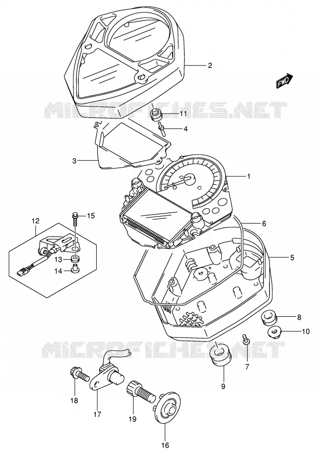 COMPTEUR (SV1000SK5/S1K5/S2K5) Suzuki MOTO 1000 SV 2003  SV1000U1K3(E2)