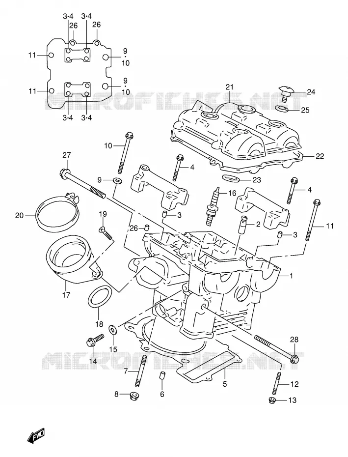 CULASSE ARRIERE (MODELE V) Suzuki MOTO 1000 TL-S 2000  TL1000SY(E2)