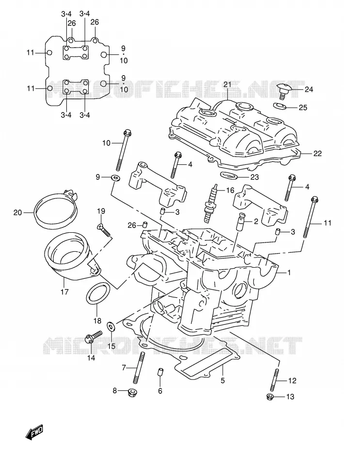 CULASSE ARRIERE Suzuki MOTO 1000 TL-R 2000  TL1000RY(E2)