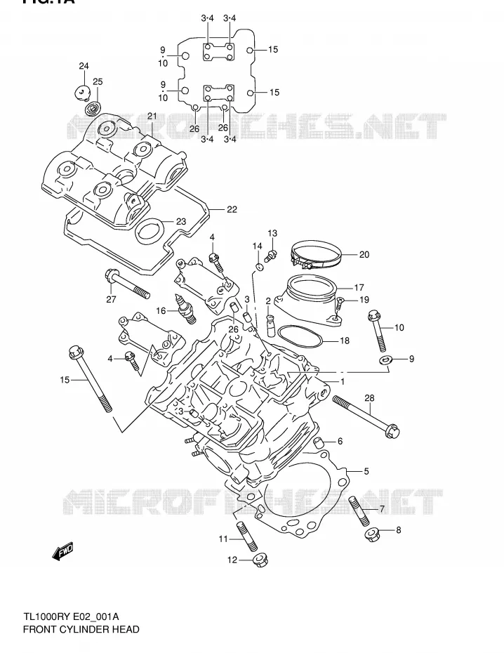 CULASSE AVANT Suzuki MOTO 1000 TL-R 2002  TL1000RK2(E2)