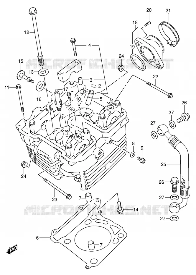 CULASSE Suzuki MOTO 250 DR-Z 2004  DR-Z250K4(E3/E28)