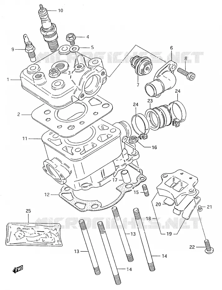 CYLINDRE Suzuki MOTO 50 RMX 2001  RMX50K1
