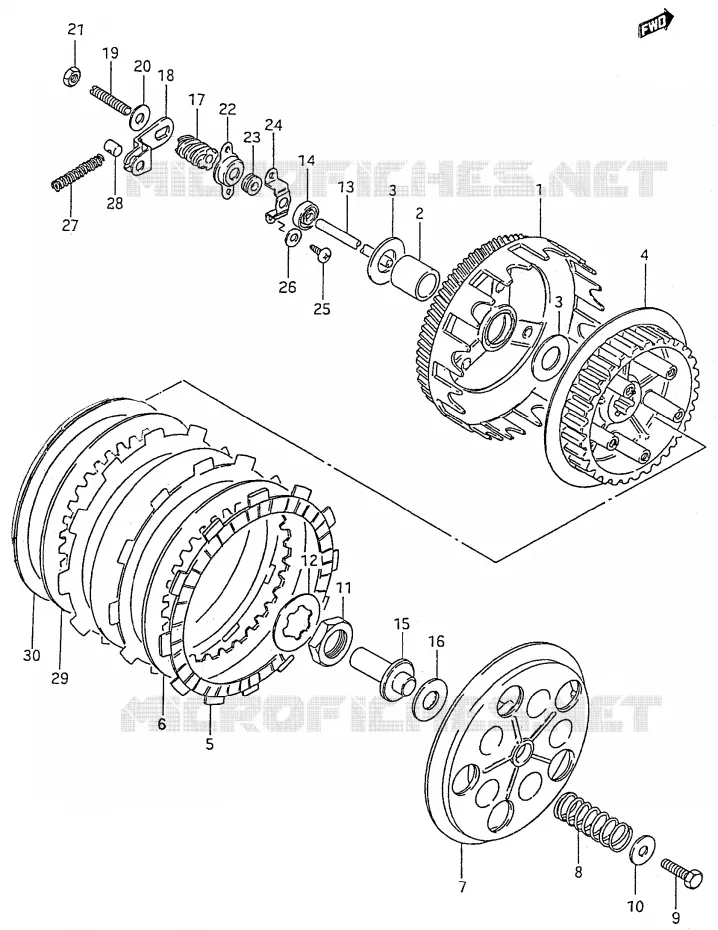 EMBRAYAGE Suzuki MOTO 50 RMX 1998  RMX50W